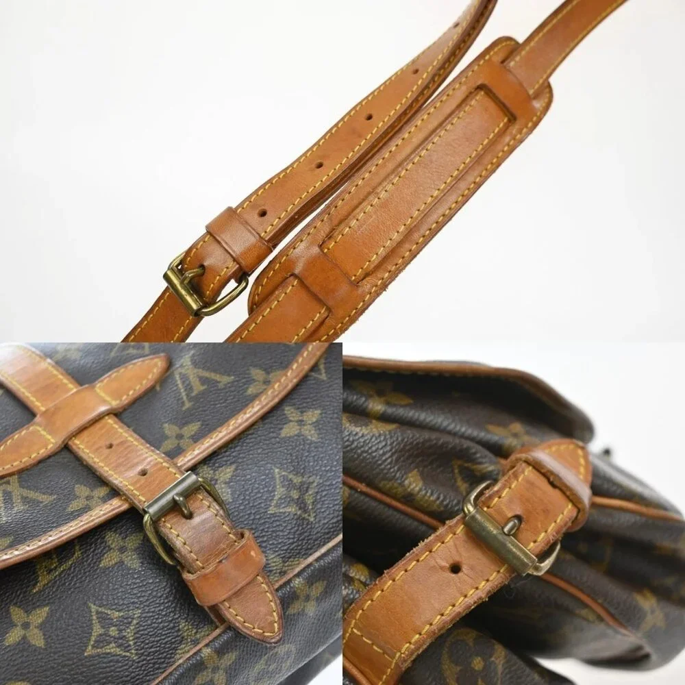 LOUIS VUITTON Logo Saumur 30 Shoulder Bag Monogram Leather Brown - Picture 14 of 16